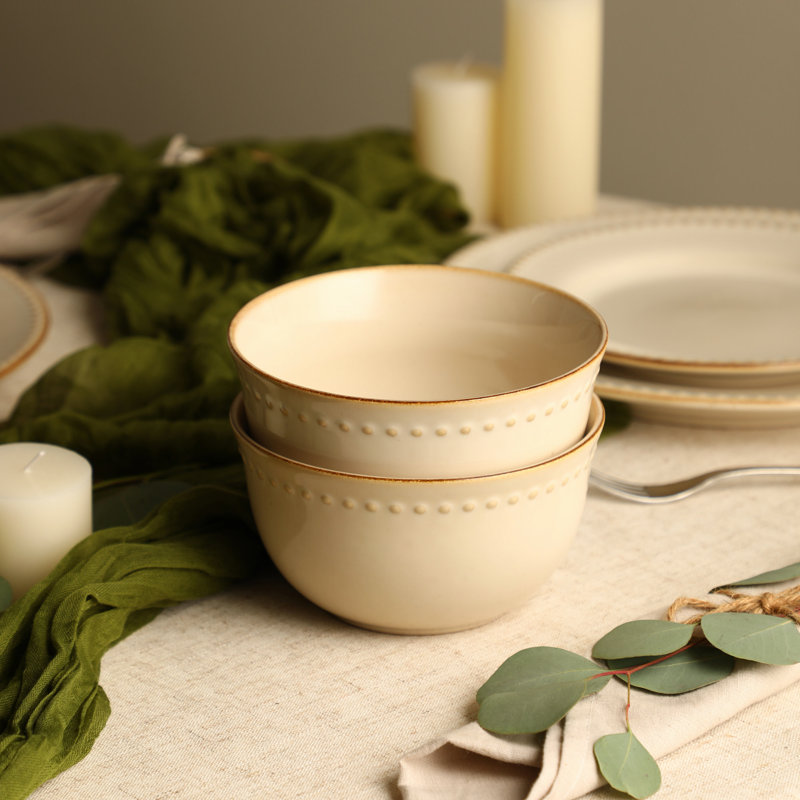 Stone Lain Comet 12-Piece Dinnerware Set Stoneware, Cream