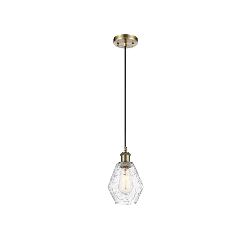 Luminaire suspendu simple à 1 lumière Gabbie, Brun pâle