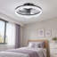 Ventilateur de plafond moderne avec lumières DEL et encastré à intensité variable Fandelier APP Télécommande-304244325
