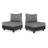 2-Piece Gray Aluminum Modular Armless Chairs For Pool Garden Balcony Porch (Set Of 2)