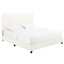 Grand lit plateforme tapissier blanc