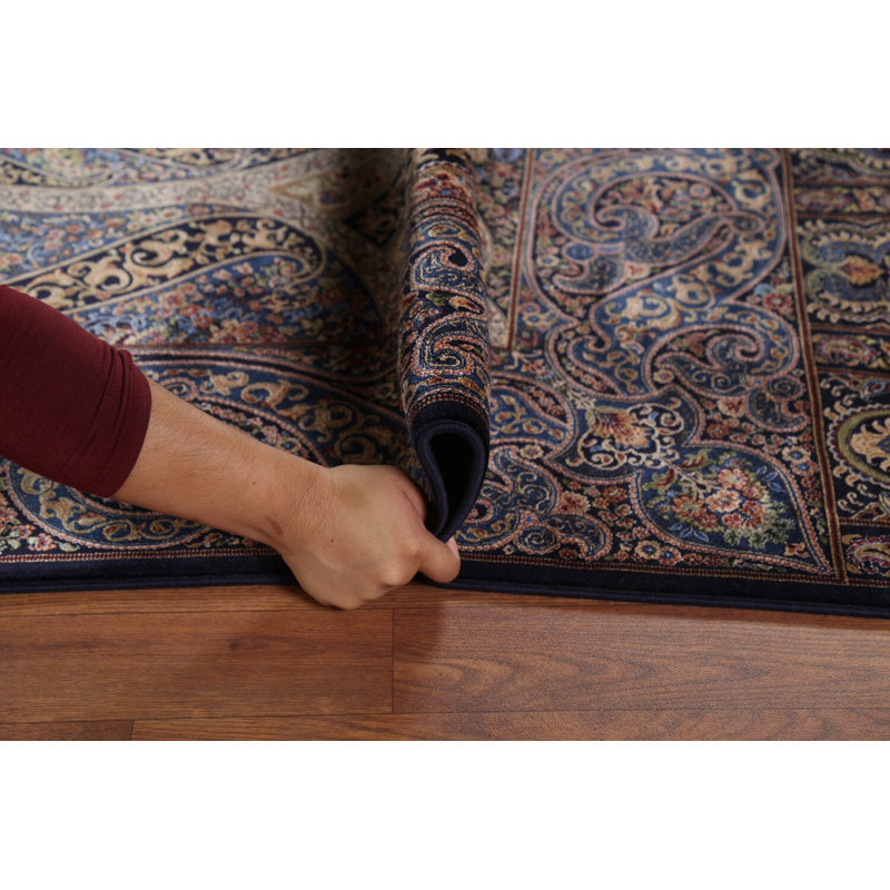 Tapis bleu de style victorien 7 x 10