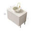 Meuble-lavabo autoportant de 30 po avec lavabo, 2 portes, lavabo en céramique blanche, plateau blanc de Carrare, finition blanche