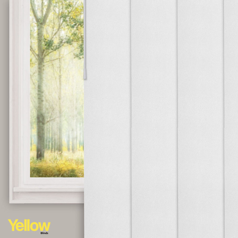 Adjustable Vertical Sliding Panel Track Blinds, Melrose White