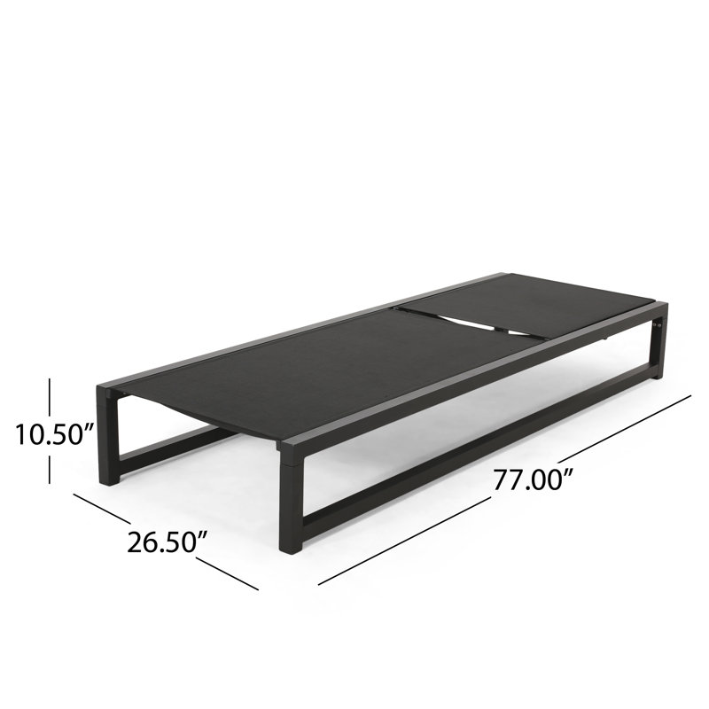 Anxo 26.5'' Outdoor Aluminum Chaise Lounge with Table