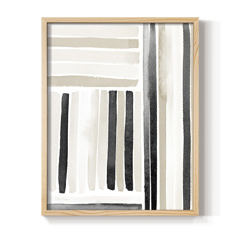 «Neutral Lines I», reproduction encadrée - bois massif, Naturel, H 11 po x l 9 po