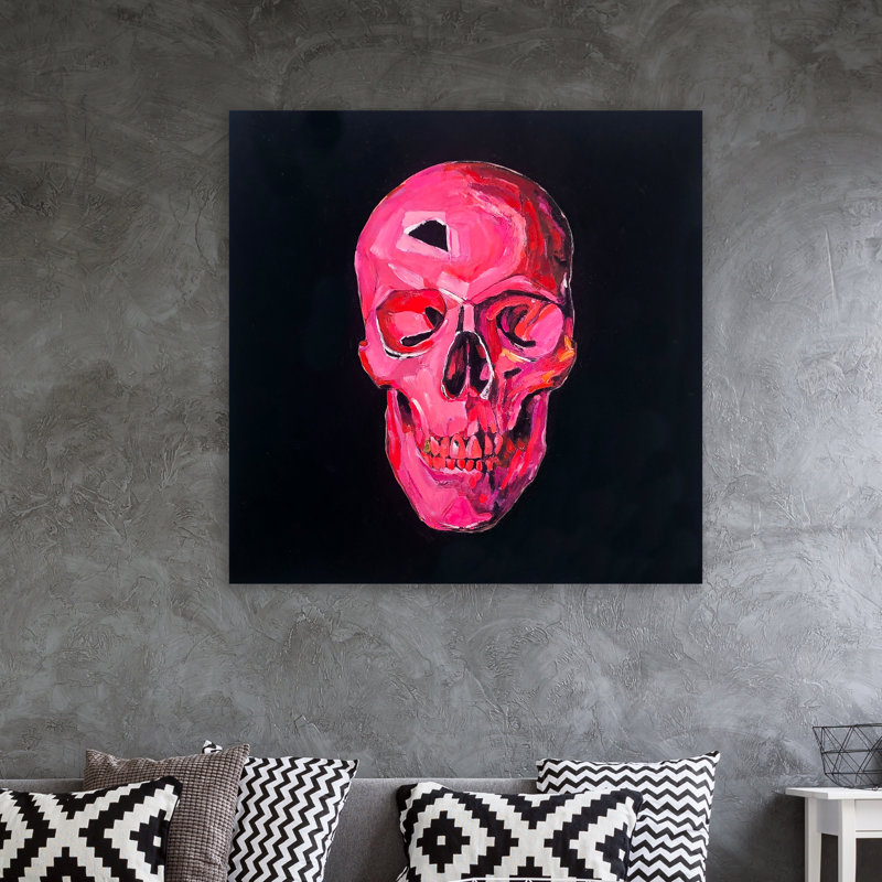 " Bule Human Skull " Painting Print