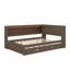 Lit de jour multifonctionnel en L avec lit gigogne, tablettes de rangement, ports USB et éclairage DEL-1159112653