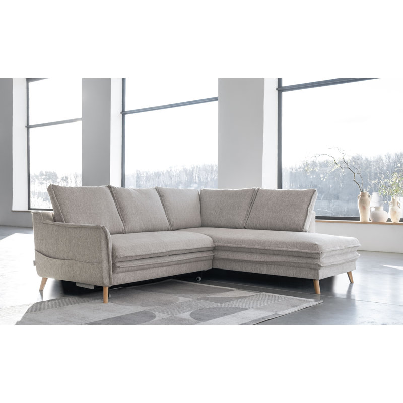Charming Charlie Limited 6 Seater Sofa Bed, Sand grey, Right facing