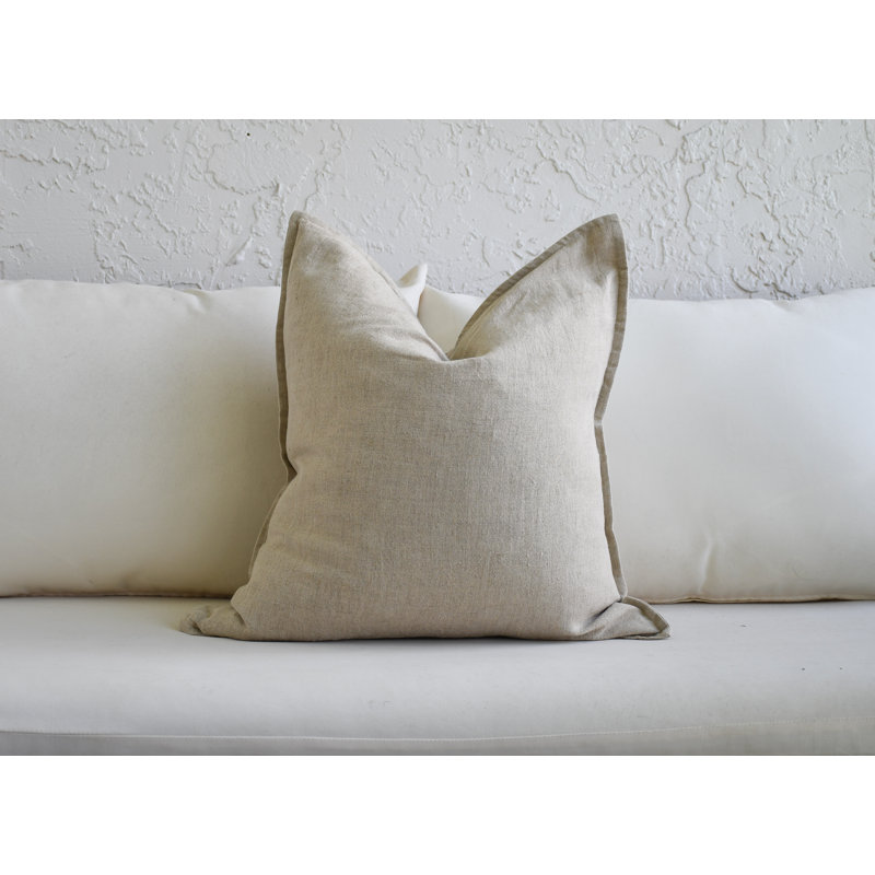 Housse de coussin India Chic Linen, Beige, 20 po x 20 po