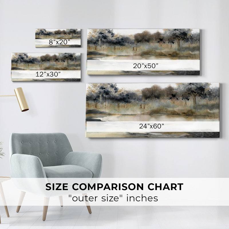 Serene River - reproduction sur toile tendue, H 24 po x l 60 po x P 1,5 po