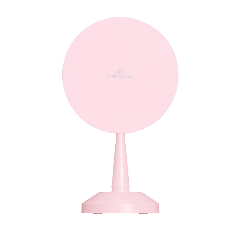 Bijou 2.0 LED Handheld Mirror With Bejewelled Rhinestone On Handle, 5X Magnified Round Shape LED Lighted Makeup Mirror With Soft Touch Sensor, Adjustable Brightness Vanity Mirror