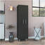 Armoire de nettoyage Nala, double porte, quatre pieds, cinq tablettes - noir-1784954948