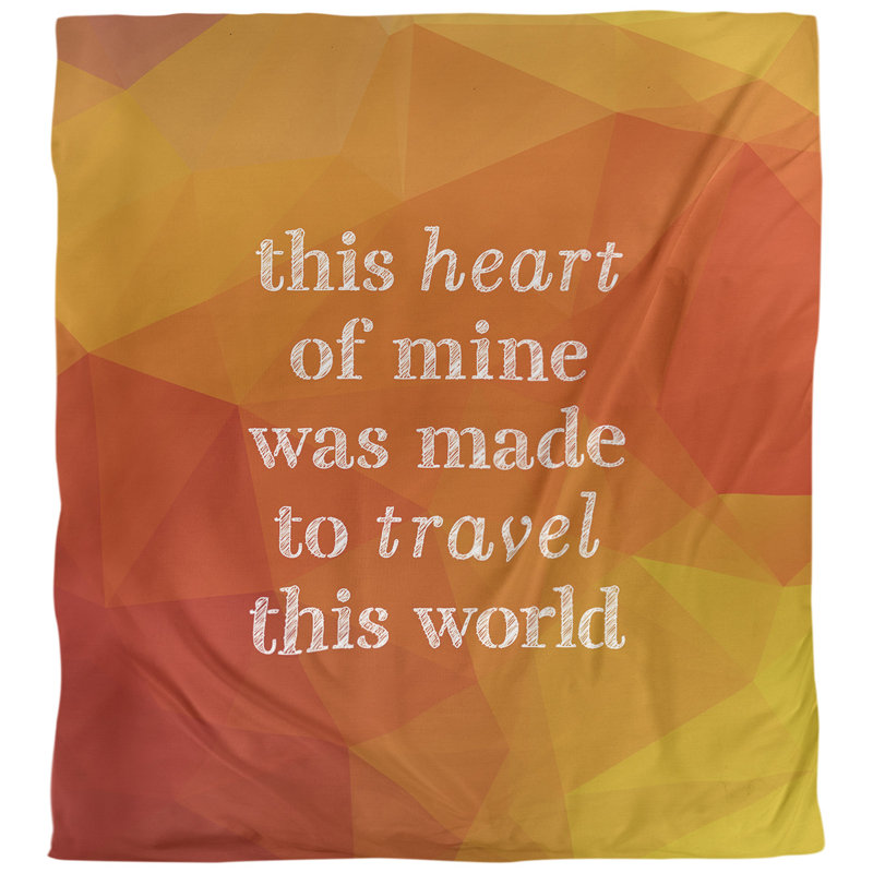Housse de couette simple Travel Love Quote, Housse de couette pour très grand lit, Ambre