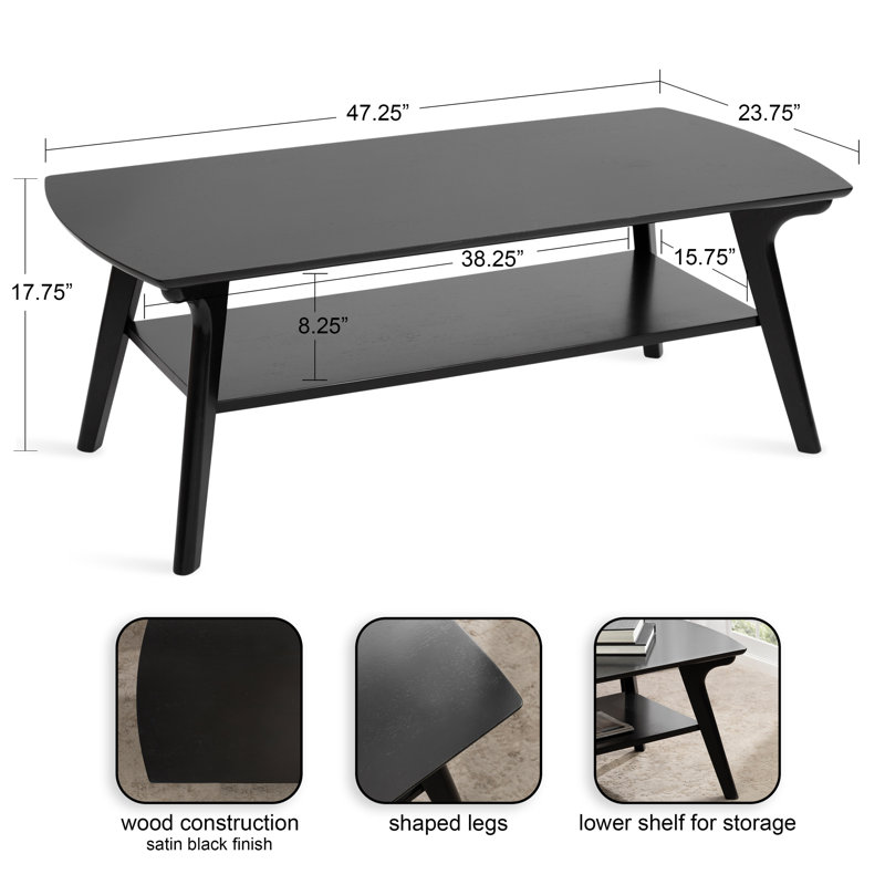 Tiered Rectangle Coffee Table with Storage