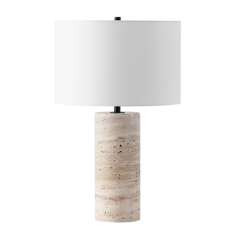 Angileh Travertine Table Lamp, Light Brown