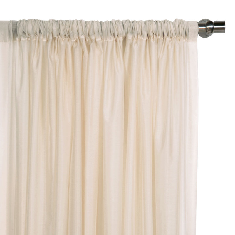 Ambiance Trevira Sheer Sheer Curtain Single Panel, 96" W x 96" L, Almond