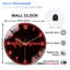 Horloge murale rouge 12 po