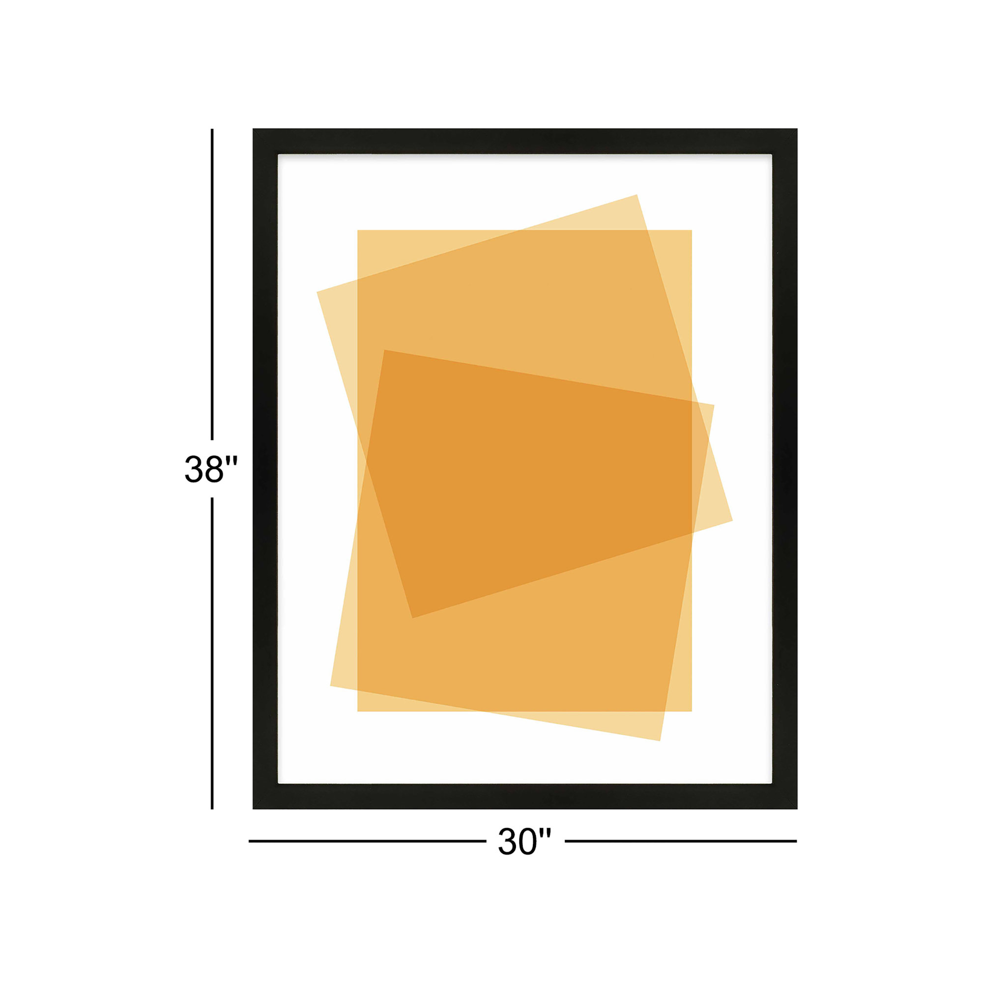 Yellow Kami by Jacques Pilon, 38" H x 30" W, Black Framed Paper