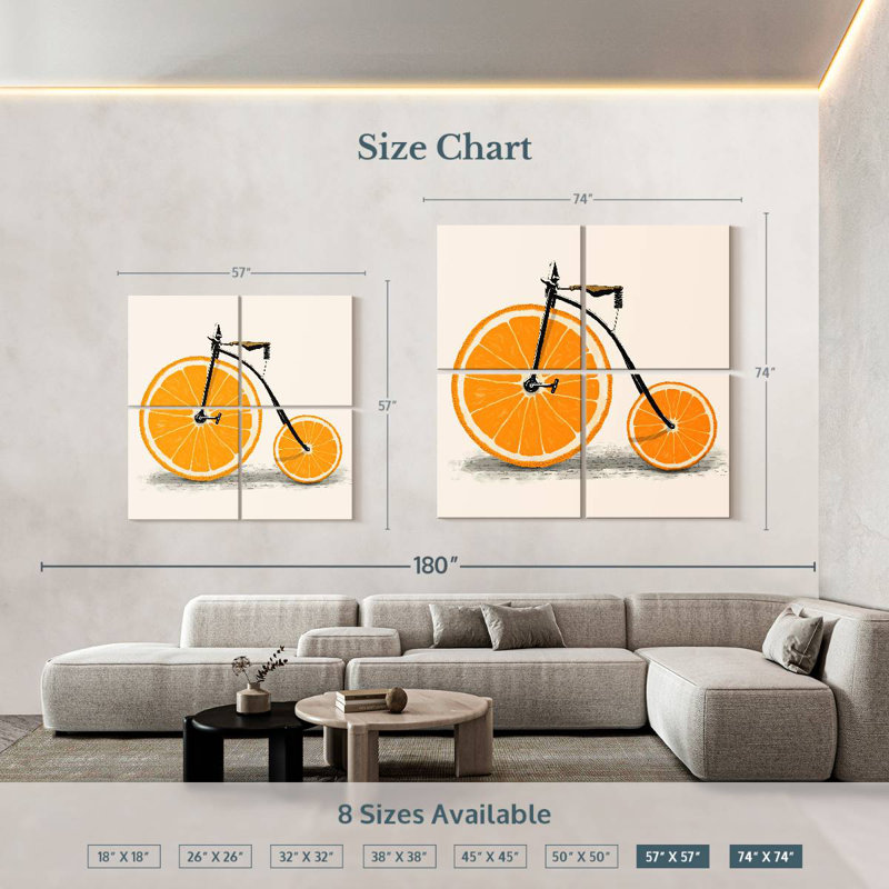 Mehar Clockwork Orange Bicycle, 57'' H x 57'' W