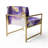 Purple and Gold Splash - Upholstered Modern Pattern Arm Chair, Purple Accent Chair-1344045129