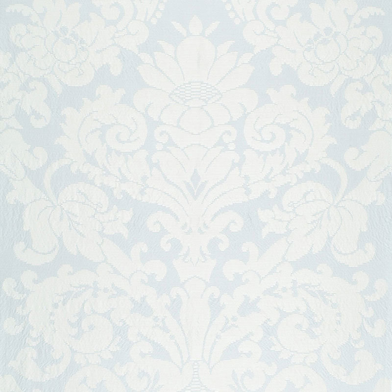 Schumacher x Timothy Corrigan Chateau Silk Damask Fabric, Blue