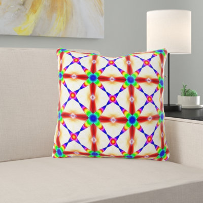 Coussin décoratif à motif arc-en-ciel