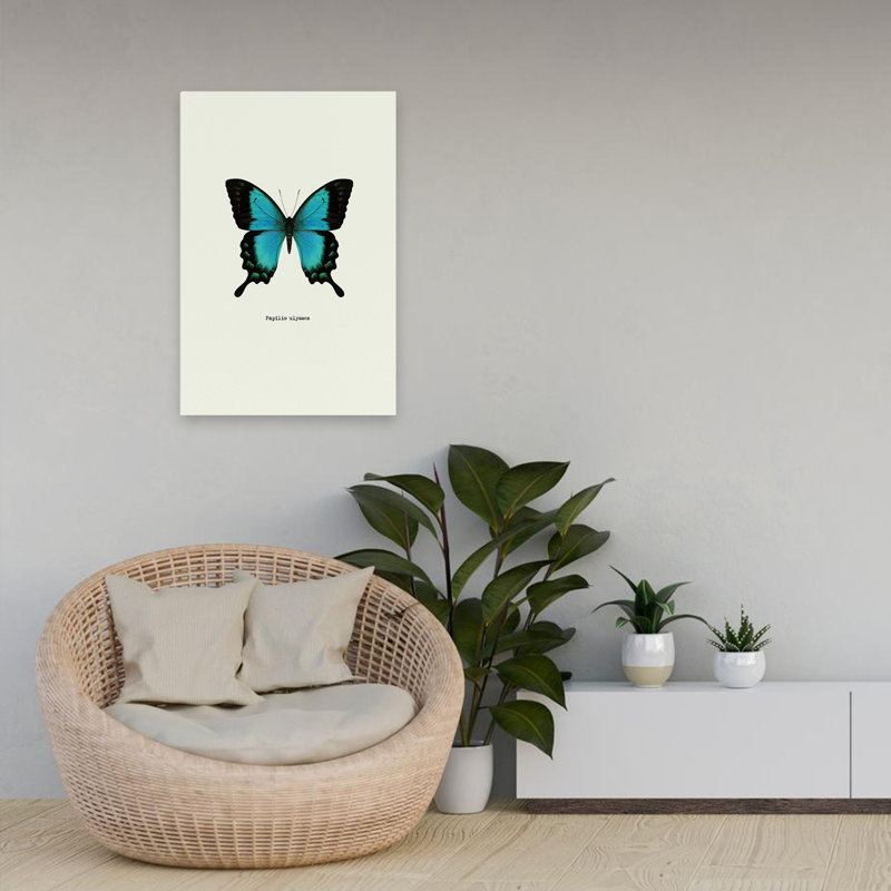 Papillon bleu - Art avec papillons, H 24 po x l 16 po