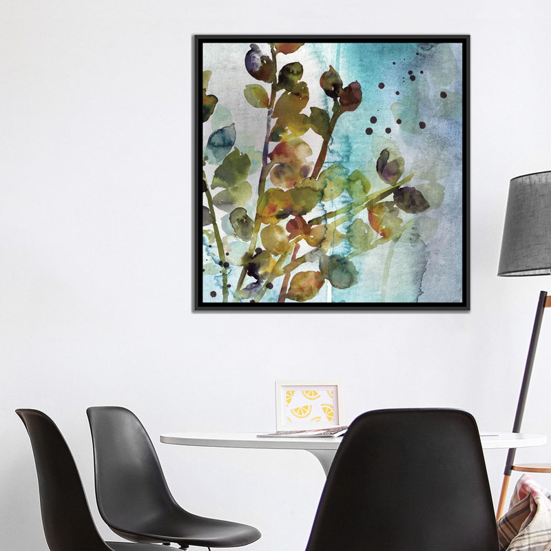 Reproduction sur toile «intérieur I», H 26 po x l 26 po x P 1,5 po, Toile avec cadre noir, Pas de tapis