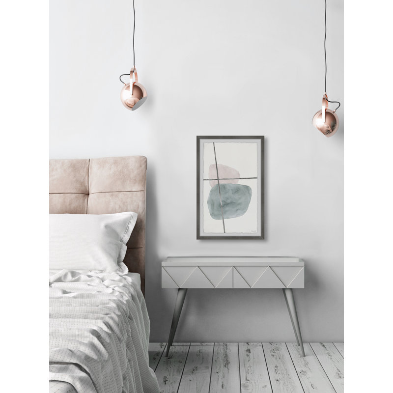 Grey And Pink Target by Marmont Hill - Single Picture Frame Painting, 30 cm H x 20 cm W
