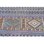 Tapis unique bleu, blanc et orange de 8 pi 6 po x 12 pi années 1990