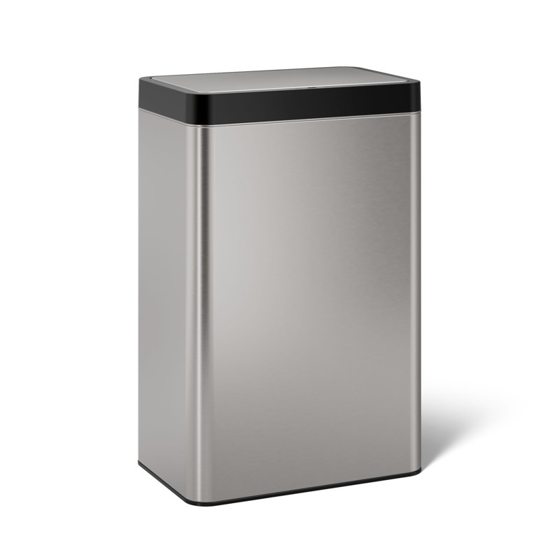 13-Gallon Touchless Stainless Steel Trash Can, Stainless