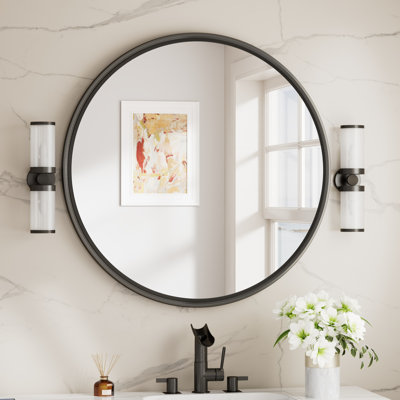 Round Bathroom Mirror with Tempered Glass