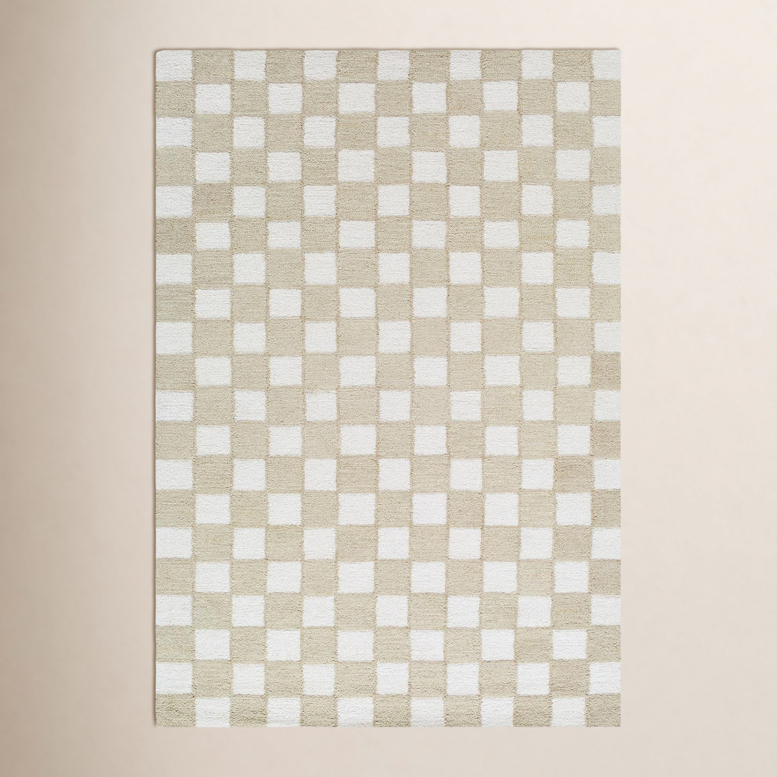 Wright Hand-Tufted Checkered Wool Rug, Rectangle 5' x 7'6"