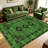 Vintage Persian Medallion Green carpet-easy to clean, machine-washable, soft and comfortable; suitable for door mats, kitchens, living rooms, bedrooms, corridors, and laundry areas. Easy to clean, durable carpet for home decoration.-34638115