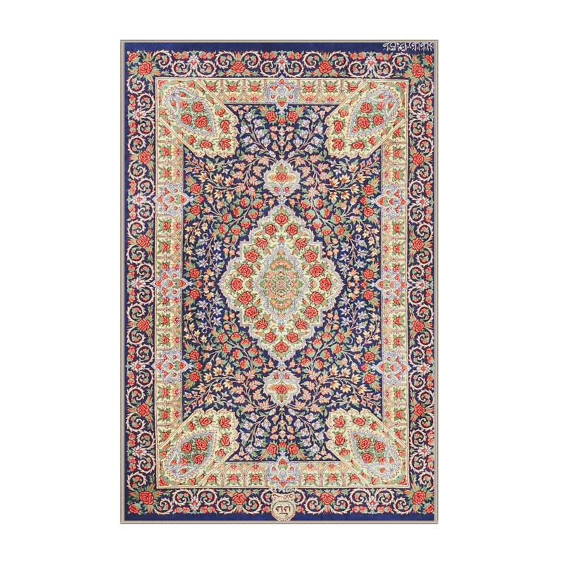 Tapis bleu/jaune/rouge traditionnel Tincher, Rectangle 8 pi x 10 pi
