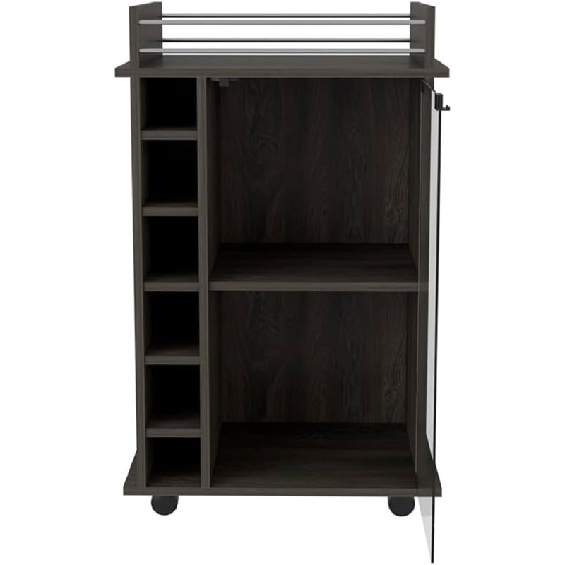 Bar Cabinet Liquor Cabinet Wine Cabinet Bar Cabinets For Liquor Farmhouse Storage Sideboard Buffet Coffee Bar Cabinet With Glass Door, 2 Interior Shelves And 6 Wine Cubbies