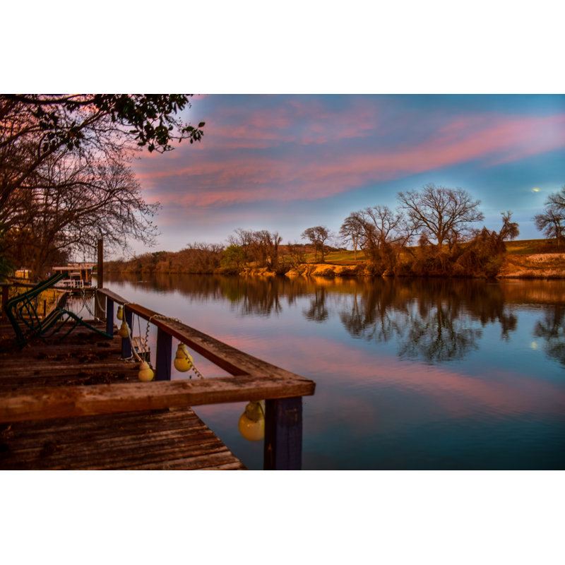 Dock at Lake Lbj Austin Texas - Photographie sur toile tendue, H 8 po x l 12 po