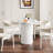 Modern 31.5" fluted round dining table with a silver outline-1844694037
