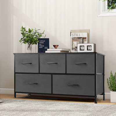 Kathiria 39.4"W 5 Drawer Small Dresser, Kid Dresser
