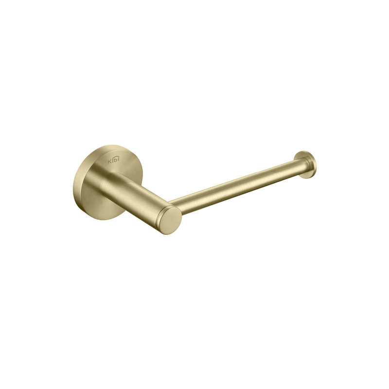 Circular Wall Mounted Toilet Paper Holder, Brush Gold 