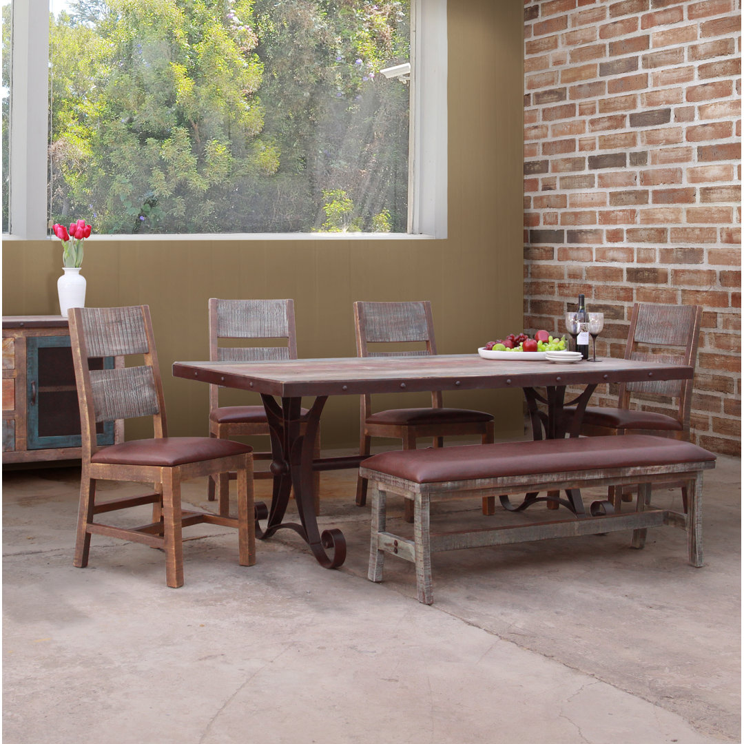 Pine Solid Wood Solid Wood Top Trestle Dining Set Artisan Home Furniture