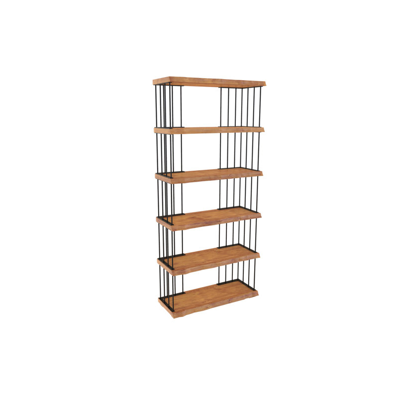 Étagère à livres en métal H 79 "x l 35,4" Arnett, Noyers