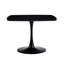 Table de 42,1 po noir mat pour 4 à 6 personnes, plateau avec pieds robustes en métal, pour une expérience de salle à manger ronde et lisse-730873004