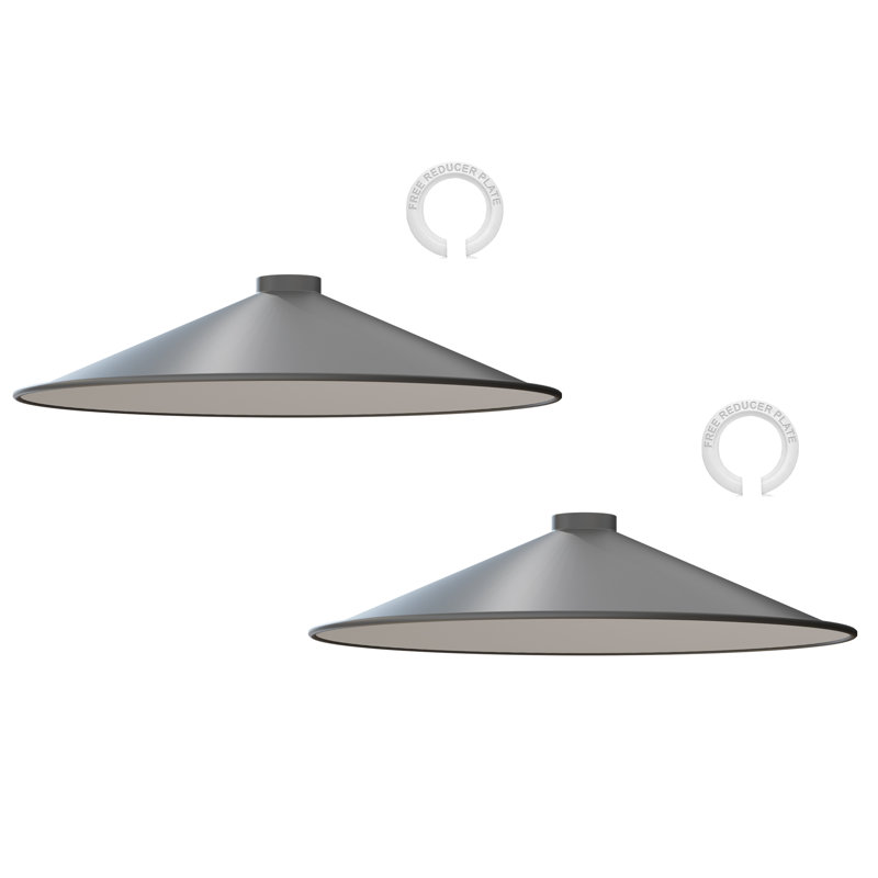 19.05cm H Metal Cone Lamp Shade ( Screw On ) in Grey