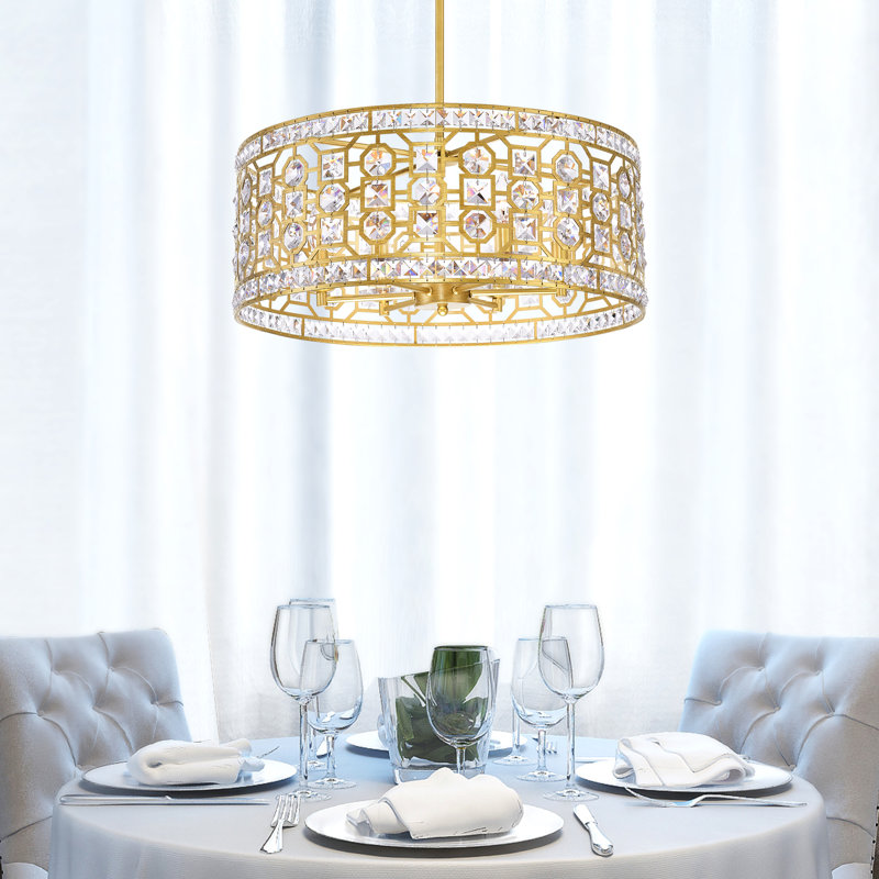 Lustre 6 lumières avec finition champagne, Champagne