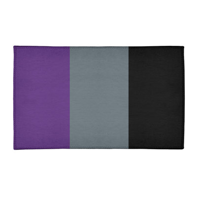 Tapis à rayures mauve/gris ardoise/noir