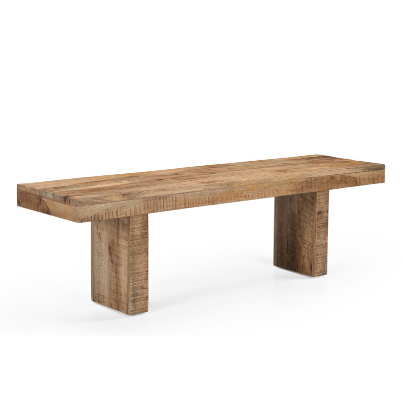 Solid Mango Wood Bench, Natural