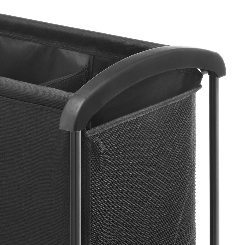 Trieur de linge à 3 sections avec roulettes Whitmor - Noir