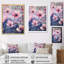 Fleurs roses et bleues - Impression sur toile florale-1823691388-1823691384